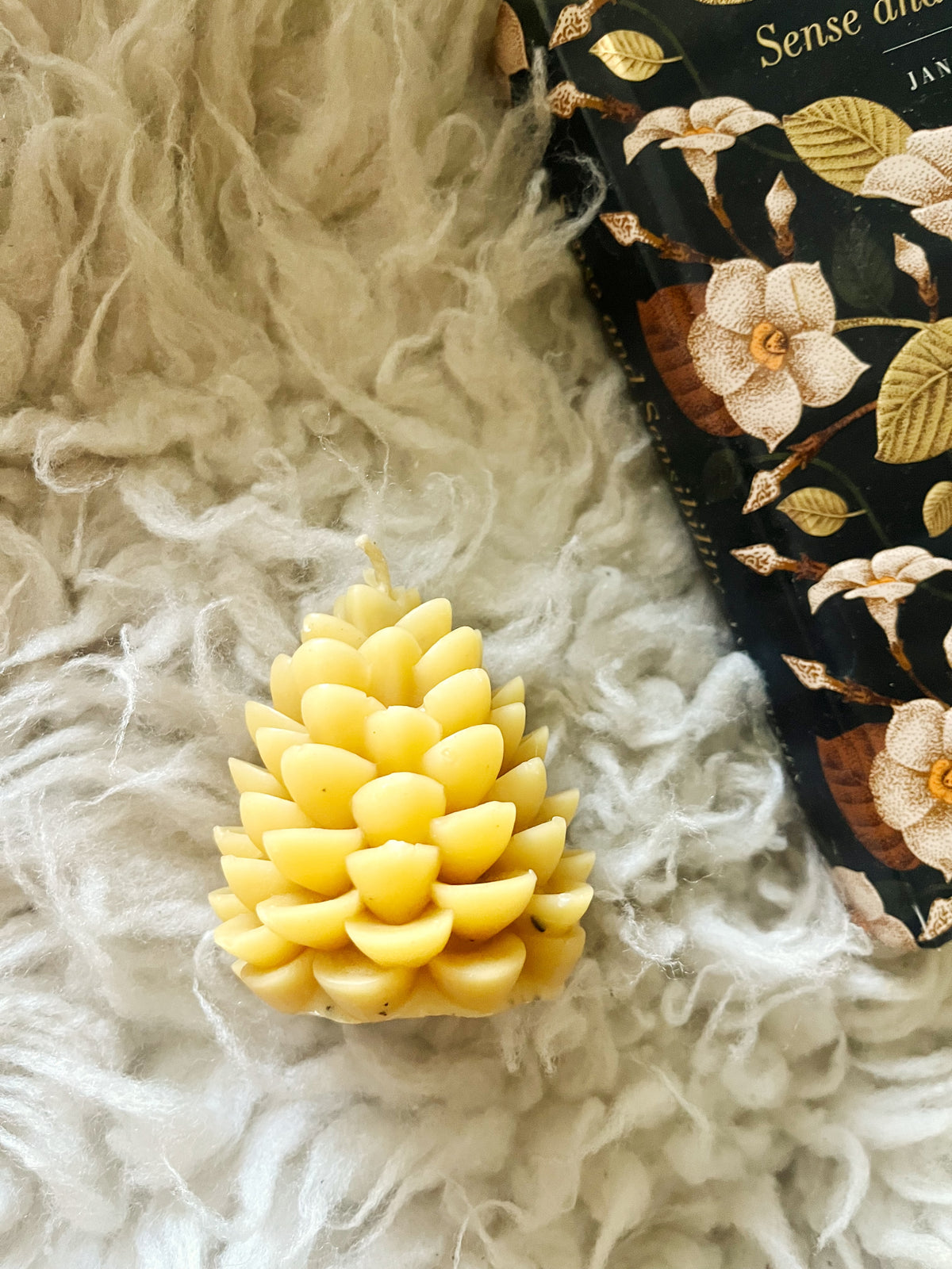 Pinecone Beeswax Candle